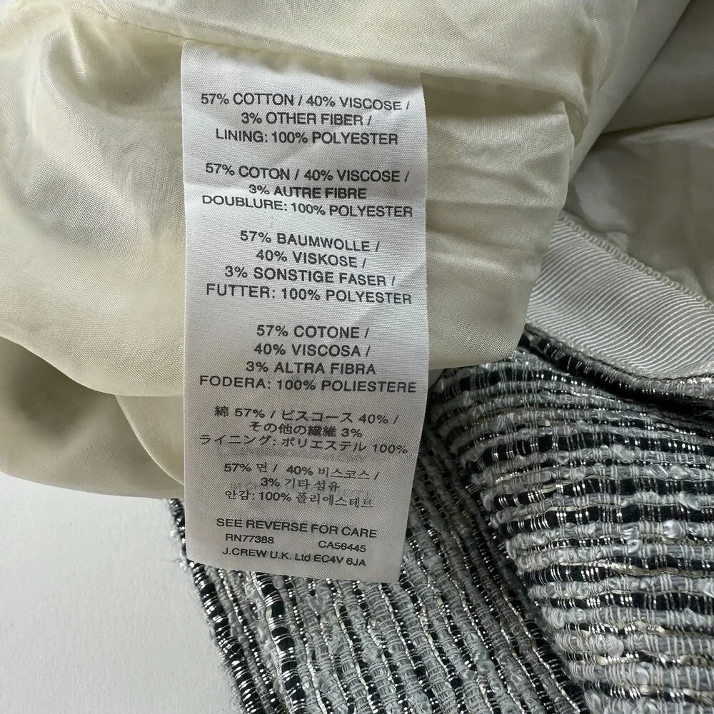 J.Crew Women's Silver Tweed Mini  Skirt Size 12 Faux Wrap Career Office Party
